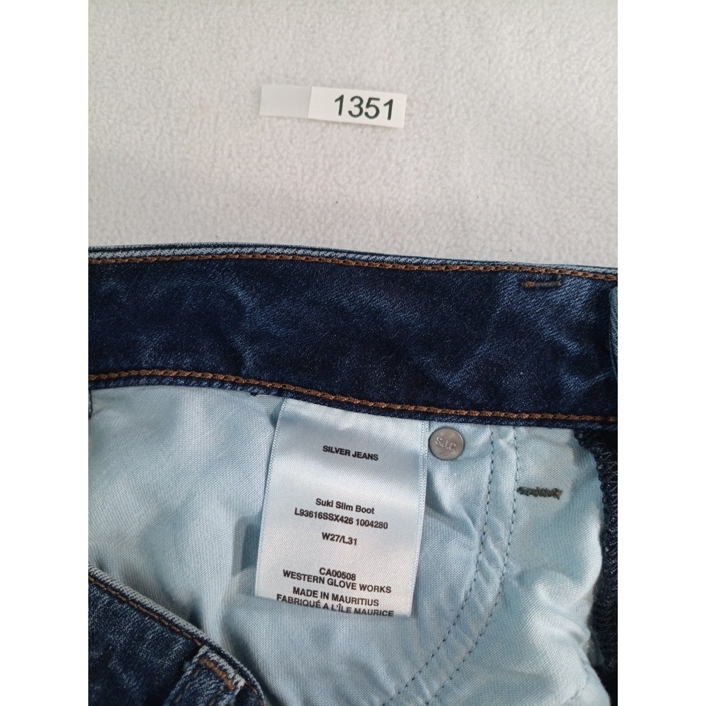 Silver Jeans Co Suki Slim Bootcut Womens W27 L31 Dark Wash Stretch Denim (1351) - Picture 3 of 3